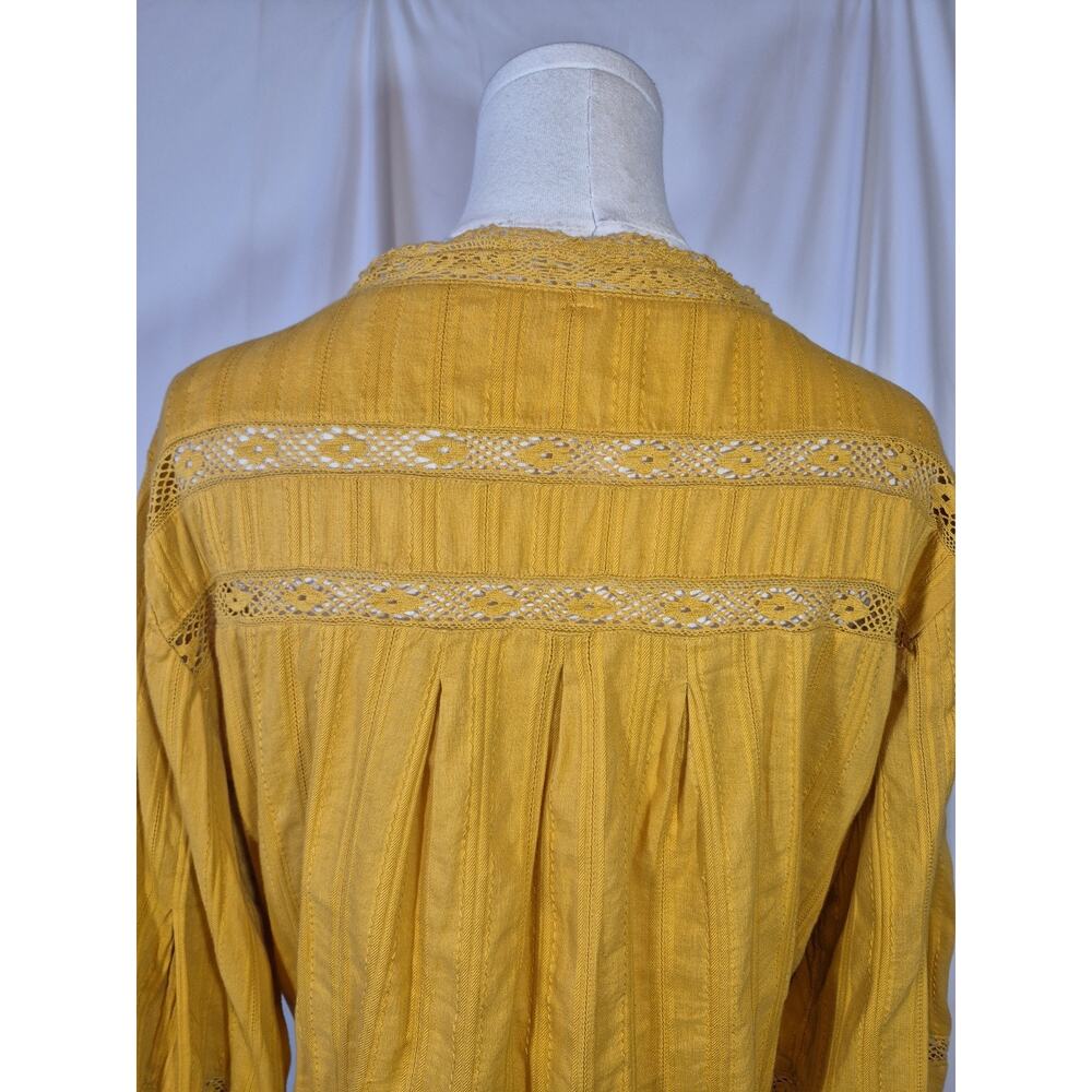 Free People Follow Your Heart Embroidered Crop Top in Gold Medium - Picture 11 of 13